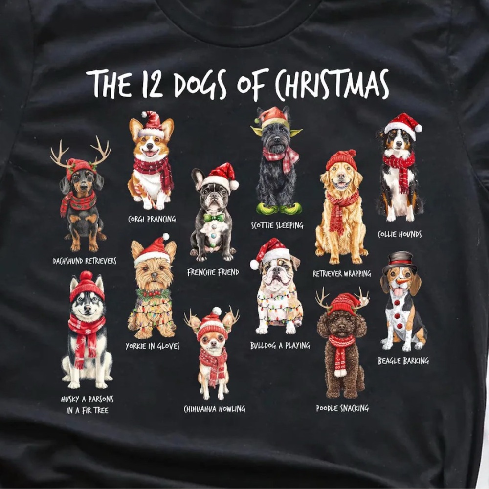 Green‎ Christmas Dog Lover Sweatshirt Sz Large - Picture 3 of 7